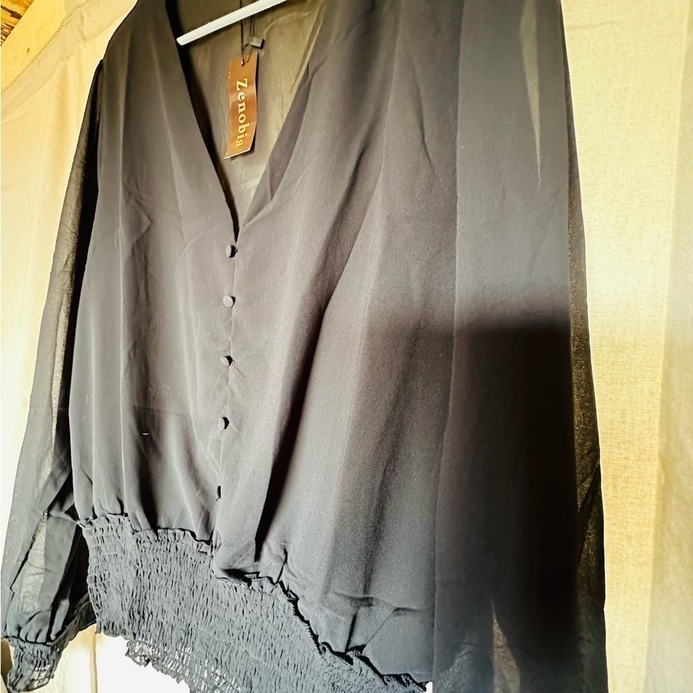 NWT Zenobia Black Blouse 3XL - Picture 5 of 9